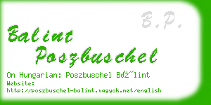 balint poszbuschel business card